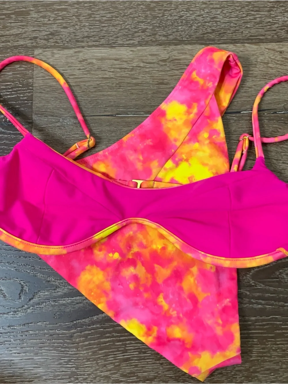 Lovers and Friends Kolbie Top/ Bottom Bikini Swimsuit  in Sunset Tie Dye S - Picture 8 of 8